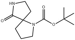 tert-Butyl 9-oxo-4,8-diazaspiro[4.4]nonane-4-carboxylate Struktur