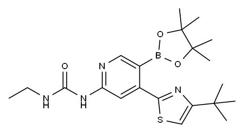 1-(4-(4-tert-butylthiazol-2-yl)-5-(4,4,5,5-tetraMethyl-1,3,2-dioxaborolan-2-yl)pyridin-2-yl)-3-ethylurea Struktur