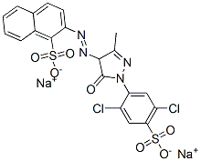 2-[[1-(2,5-ジクロロ-4-スルホフェニル)-4,5-ジヒドロ-3-メチル-5-オキソ-1H-ピラゾール-4-イル]アゾ]-1-ナフタレンスルホン酸二ナトリウム 化学構造式