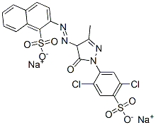 disodium 2-[[1-(2,5-dichloro-4-sulphonatophenyl)-4,5-dihydro-3-methyl-5-oxo-1H-pyrazol-4-yl]azo]naphthalene-1-sulphonate Structure