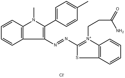 3-(3-アミノ-3-オキソプロピル)-2-[[1-メチル-2-(4-メチルフェニル)-1H-インドール-3-イル]アゾ]ベンゾチアゾール-3-イウム・クロリド