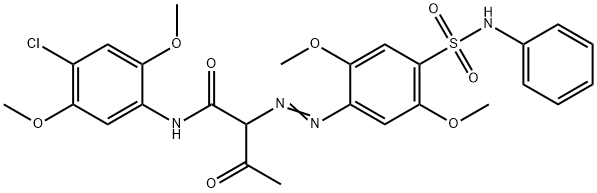 N-(4-クロロ-2,5-ジメトキシフェニル)-2-[[2,5-ジメトキシ-4-[(フェニルアミノ)スルホニル]フェニル]アゾ]-3-オキソブタンアミド 化学構造式