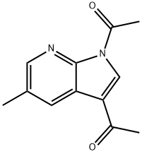 1,1'-(5-メチル-1H-ピロロ[2,3-B]ピリジン-1,3-ジイル)ジエタノン 化学構造式