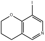 8-ヨード-3,4-ジヒドロ-2H-ピラノ[3,2-C]ピリジン 化学構造式