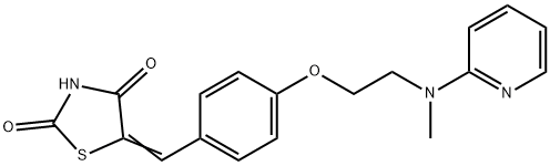 5-[[4-[2-(N-甲基-N-2-吡啶基)氨基]乙氧基]苯基]亚甲基]-2,4-噻唑烷二酮 结构式
