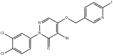 3(2H)-Pyridazinone, 4-bromo-2-(3,4-dichlorophenyl)-5-((6-iodo-3-pyridi nyl)methoxy)- Structure