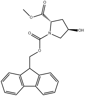 N-FMOC-TRANS-4-ヒドロキシ-L-プロリンメチルエステル 化学構造式