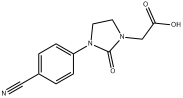 2-(3-(4-cyanophenyl)-2-oxoimidazolidin-1-yl)acetic acid Struktur