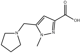 1-methyl-5-(pyrrolidin-1-ylmethyl)-1H-pyrazole-3-carboxylic acid Structure
