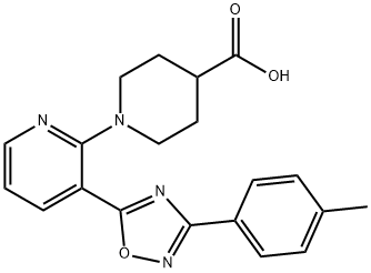 1-{3-[3-(4-Methylphenyl)-1,2,4-oxadiazol-5-yl]pyridin-2-yl}piperidine-4-carboxylicacid Struktur