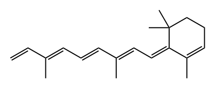 2,4,4-トリメチル-3-[(1E,2E,4E,6E)-3,7-ジメチルノナ-2,4,6,8-テトラエン-1-イリデン]-1-シクロヘキセン 化学構造式