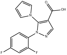 1-(2,4-二氟苯基)-5-(1H-吡咯-1-基)-1H-吡唑-4-羧酸, 1224169-67-8, 结构式