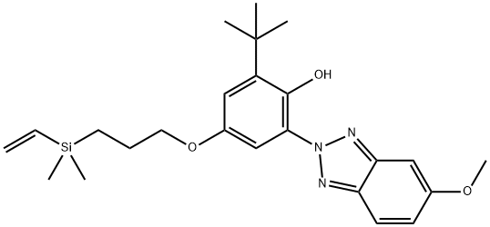 2-(叔丁基)-4-(3-(二甲基(乙烯基)甲硅烷基)丙氧基)-6-(5-甲氧基-2H-苯并[D][1,2,3]三唑-2-基)苯酚, 122430-79-9, 结构式