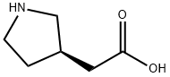 (3R)-ピロリジン-3β-酢酸 化学構造式