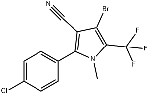 2-对氯苯基-4-溴-1-甲基-5-三氟甲基吡咯-3-腈,122453-72-9,结构式