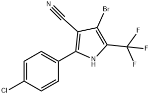 4-ブロモ-2-(4-クロロフェニル)-5-(トリフルオロメチル)-1H-ピロール-3-カルボニトリル 化学構造式