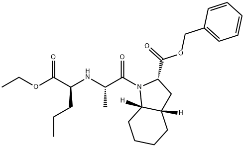 (2S,3AS,7AS)-1-[2-[乙氧基羰基-(S)-胺基]-(S)-丙酰基八氢吲哚-2-羧酸苄酯], 122454-52-8, 结构式