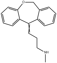 3-[ジベンゾ[b,e]オキセピン-11(6H)-イリデン]-N-メチル-1-プロパンアミン 化学構造式