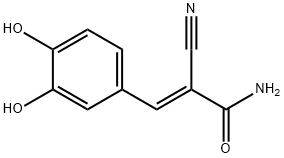 (E)-2-シアノ-3-(3,4-ジヒドロキシフェニル)プロペンアミド 化学構造式
