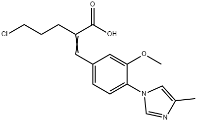 (E)-5-氯-2-(3-甲氧基-4-(4-甲基-1H-咪唑-1-基)亚苄基)戊酸, 1225232-41-6, 结构式