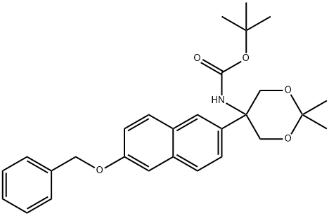 tert-Butyl (5-(6-(benzyloxy)naphthalen-2-yl)-2,2-diMethyl-1,3-dioxan-5-yl)carbaMate Structure
