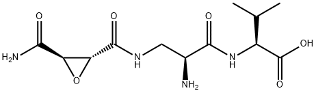 N-[2-Amino-3-[[[3-(aminocarbonyl)oxiranyl]carbonyl]amino]-1-oxopropyl]-L-valine Struktur