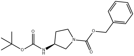 (S)-1-N-CBZ-3-N-BOC-AMINO PYRROLIDINE 化学構造式