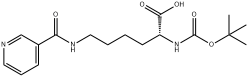 N2-(叔丁氧羰基)-N6-烟酰-D-赖氨酸 结构式
