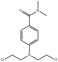 4-[ビス(2-クロロエチル)アミノ]-N,N-ジメチルベンズアミド 化学構造式