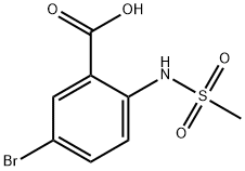 5-ブロモ-2-(メチルスルホンアミド)安息香酸 化学構造式
