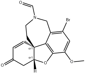 4A,5A,10,11,12-六氢-1-溴-3-甲氧基-11-甲酰-6-氢-苯并呋喃〔3A,2,2-EF〕苯并氮杂卓-6-酮, 122584-14-9, 结构式