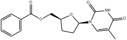 5′-O-ベンゾイル-3′-デオキシチミジン 化学構造式