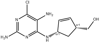 ((1R,4S)-4-((2,5-二氨基-6-氯嘧啶-4-基)氨基)环戊-2-烯-1-基)甲醇, 122624-77-5, 结构式