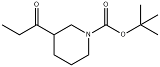 3-Propionyl-piperidine-1-carboxylic acid tert-butyl ester Structure