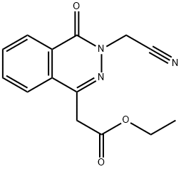 3-シアノメチル-4-オキソ-3,4-ジヒドロ-1-フタラジニル酢酸エチル 化学構造式