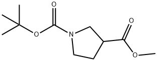1-(tert-ブトキシカルボニル)-3-ピロリジンカルボン酸メチル 化学構造式