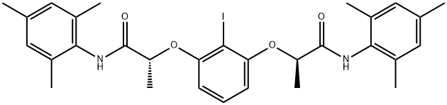 (R,R)-2-ヨード-1,3-ビス[1-(メシチルカルバモイル)エトキシ]ベンゼン 化学構造式