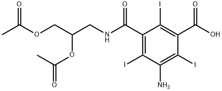 3-AMino-5-[[[2,3-bis(acetyloxy)propyl]aMino]carbonyl]-2,4,6-triiodo-benzoic Acid Struktur