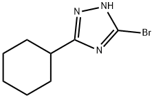 3-ブロモ-5-シクロヘキシル-1H-1,2,4-トリアゾール 化学構造式