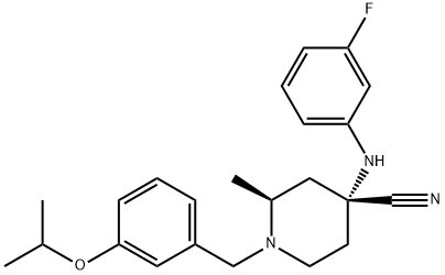 4-((3-Fluorophenyl)aMino)-1-(3-isopropoxybenzyl)-2-Methylpiperidine-4-carbonitrile Structure
