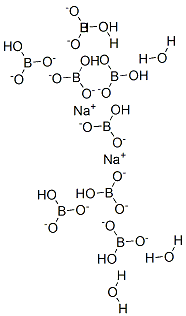 十三酸化二ナトリウム八ホウ素四水和物 化学構造式