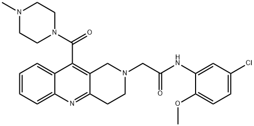 N-(5-chloro-2-Methoxyphenyl)-2-(10-(4-Methylpiperazine-1-carbonyl)-3,4-dihydrobenzo[b][1,6]naphthyridin-2(1H)-yl)acetaMide Struktur