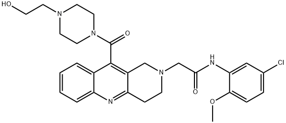 N-(5-chloro-2-Methoxyphenyl)-2-(10-(4-(2-hydroxyethyl)piperazine-1-carbonyl)-3,4-dihydrobenzo[b][1,6]naphthyridin-2(1H)-yl)acetaMide Structure