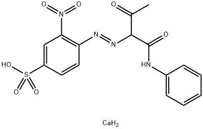 calcium bis[3-nitro-4-[[2-oxo-1-[(phenylamino)carbonyl]propyl]azo]benzenesulphonate] Struktur
