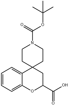 1-[(叔丁氧基)羰基]-2,3-二氢螺[1-苯并吡喃-4,4-哌啶]-2-羧酸, 1228631-15-9, 结构式