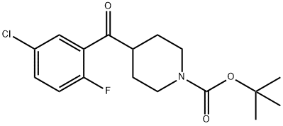 4-(5-氯-2-氟苯甲酰基)哌啶-1-甲酸叔丁酯,1228631-50-2,结构式
