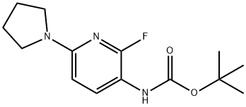 tert-Butyl 2-fluoro-6-(pyrrolidin-1-yl)pyridin-3-ylcarbamate Structure