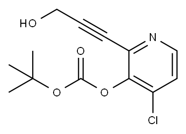 (4-氯-2-(3-羟基丙-1-炔-1-基)吡啶-3-基)碳酸叔丁酯,1228665-84-6,结构式