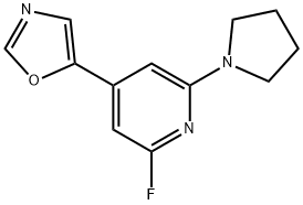 5-(2-Fluoro-6-(pyrrolidin-1-yl)pyridin-4-yl)-oxazole Struktur