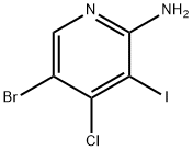 5-ブロモ-4-クロロ-3-ヨードピリジン-2-アミン 化学構造式
